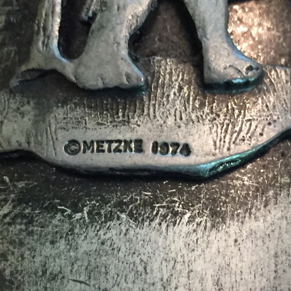 Vintage Pen Holder With Pewter Elephant Design Metzke 1974 - Picture 3 of 9